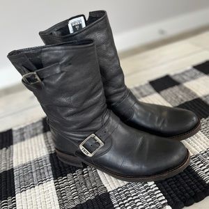 FRYE Veronica Short Moto Boot Black Size 9.5